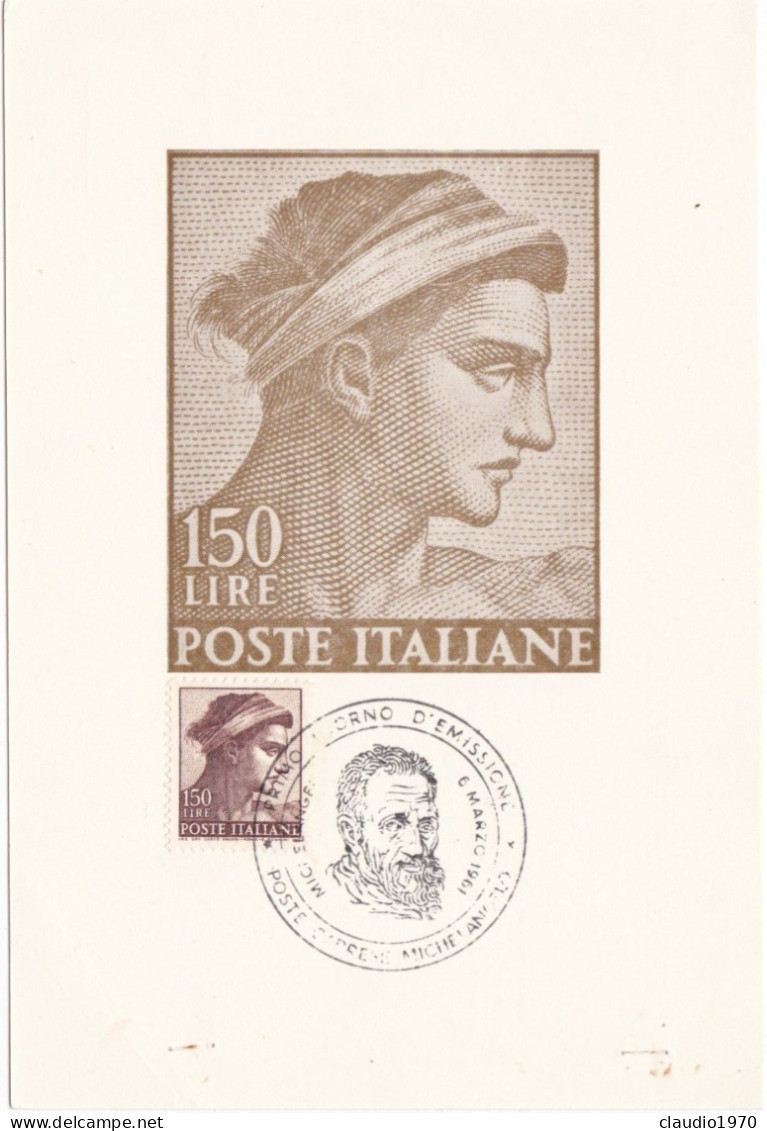 REPUBLICA - ITALIA - CARTOLINA  - 150 LIRE -  COMUNE DI CAPRESE MICHELANGELO (AREZZO) 1961 - 1961-70: Poststempel