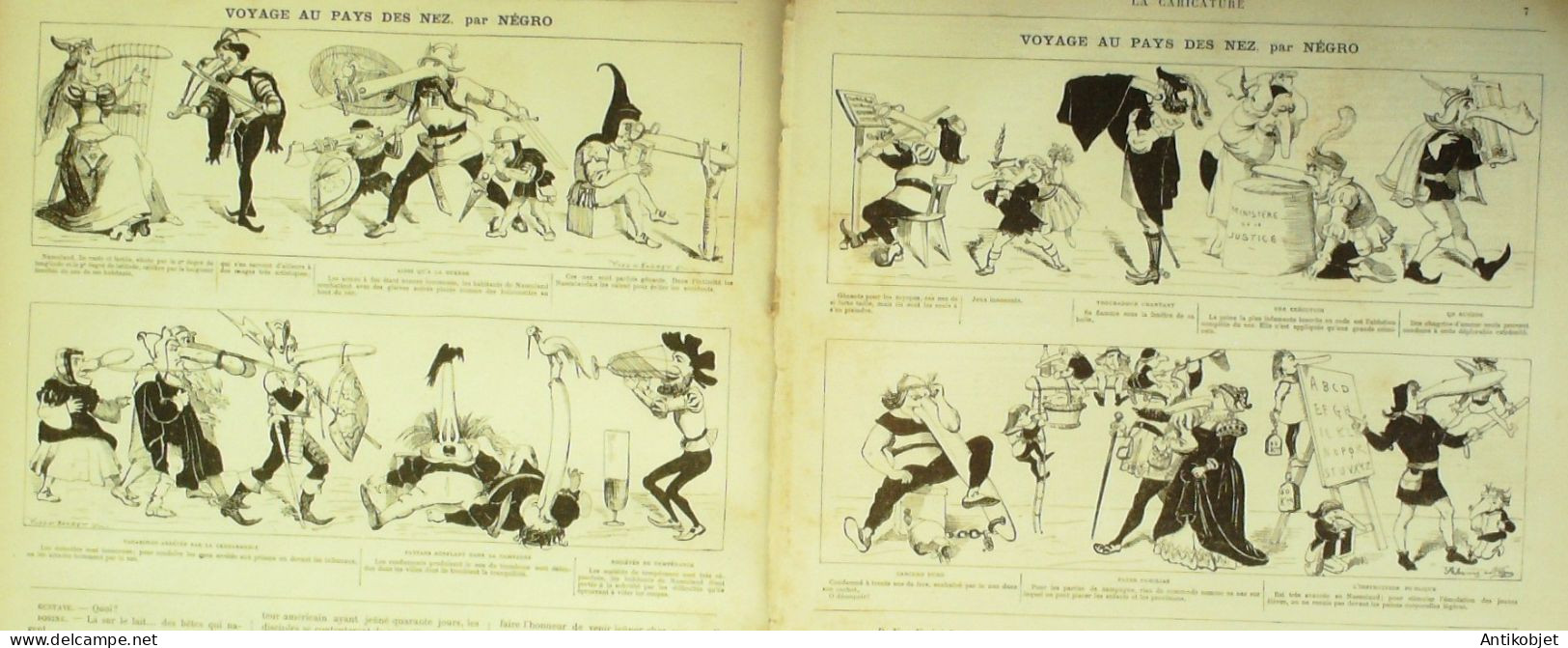 La Caricature 1880 N°  34 Sue La Plage Bains De Mer Robida Négro - Magazines - Before 1900