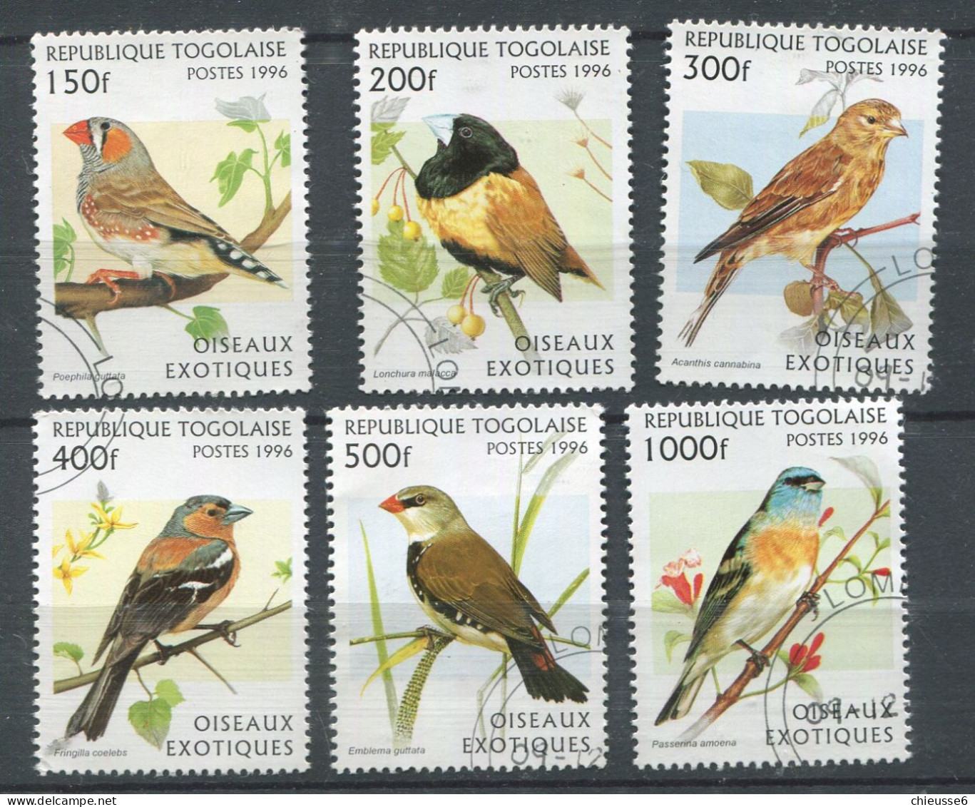 Togo Ob N° 1511 à 1516 - Oiseaux Exotiques - Togo (1960-...)