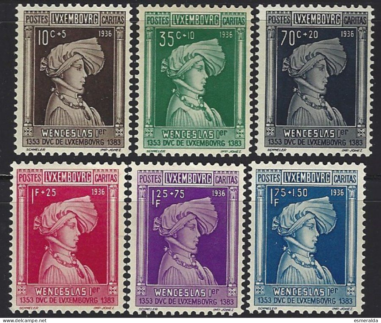Luxembourg Yv 288/93,Caritas 1936. 6 Valeurs Tous ** /mnh - Ungebraucht