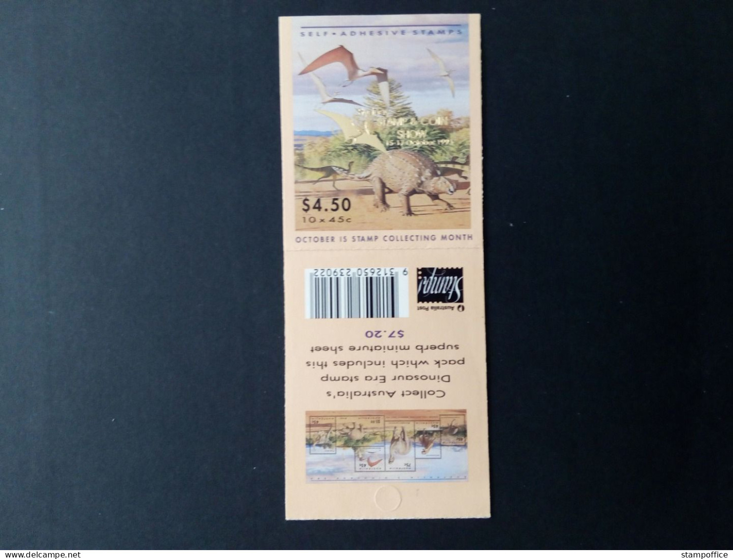 AUSTRALIEN MARKENHEFT(BOOKLET) 78 POSTFRISCH(MINT) DINOSAURIER MIT AUFDRUCK SYDNEY 1993 - Carnets