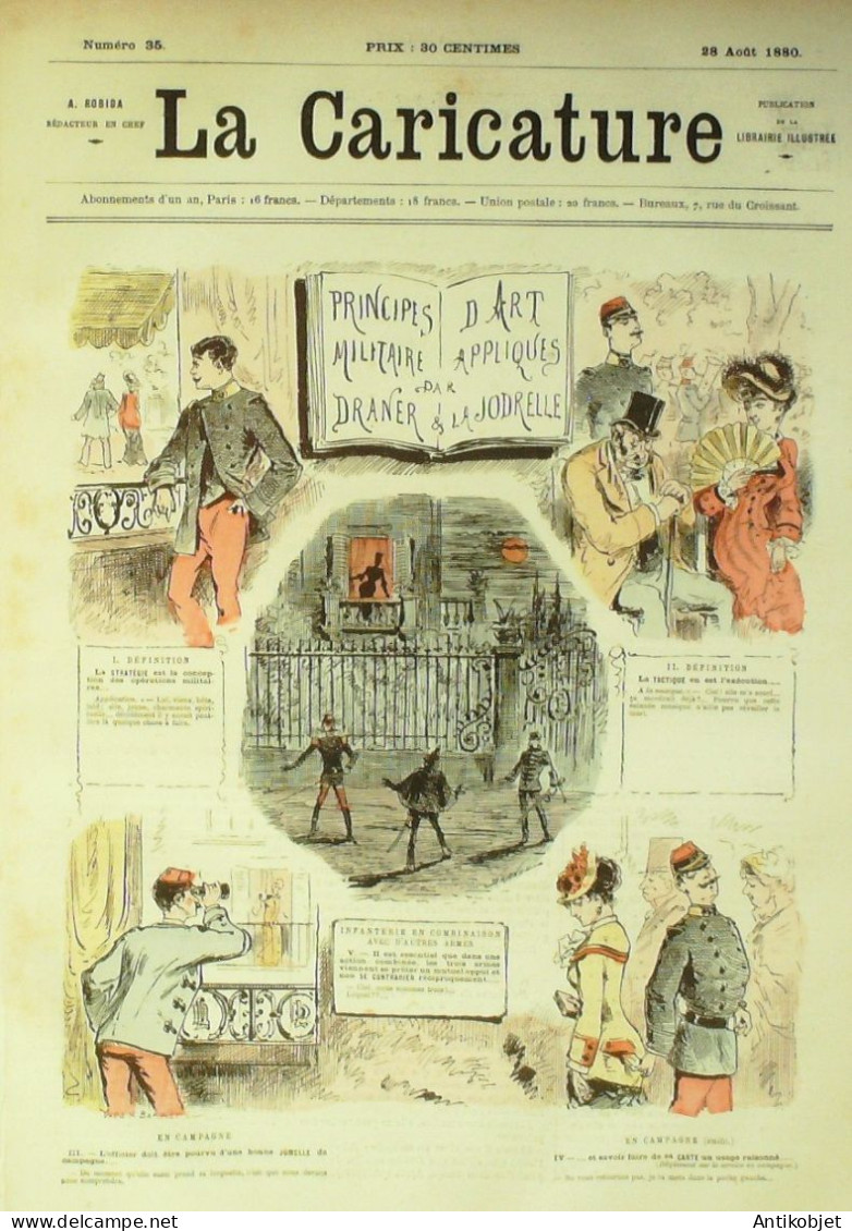 La Caricature 1880 N°  35 Arts Militaires Appliqués Dranet=r La Jodrelle Robida - Magazines - Before 1900