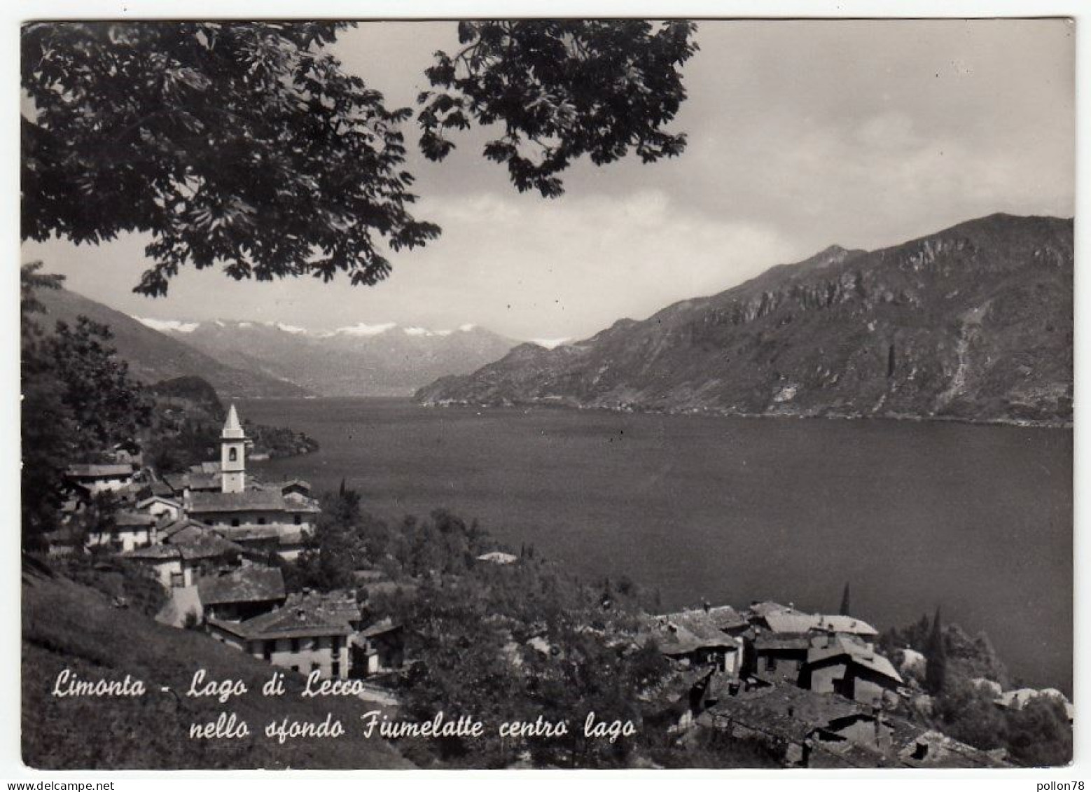 LIMONTA - OLIVETO LARIO - LAGO DI LECCO - SULLO SFONDO FIUMELATTE CENTRO LAGO - 1952 - Lecco