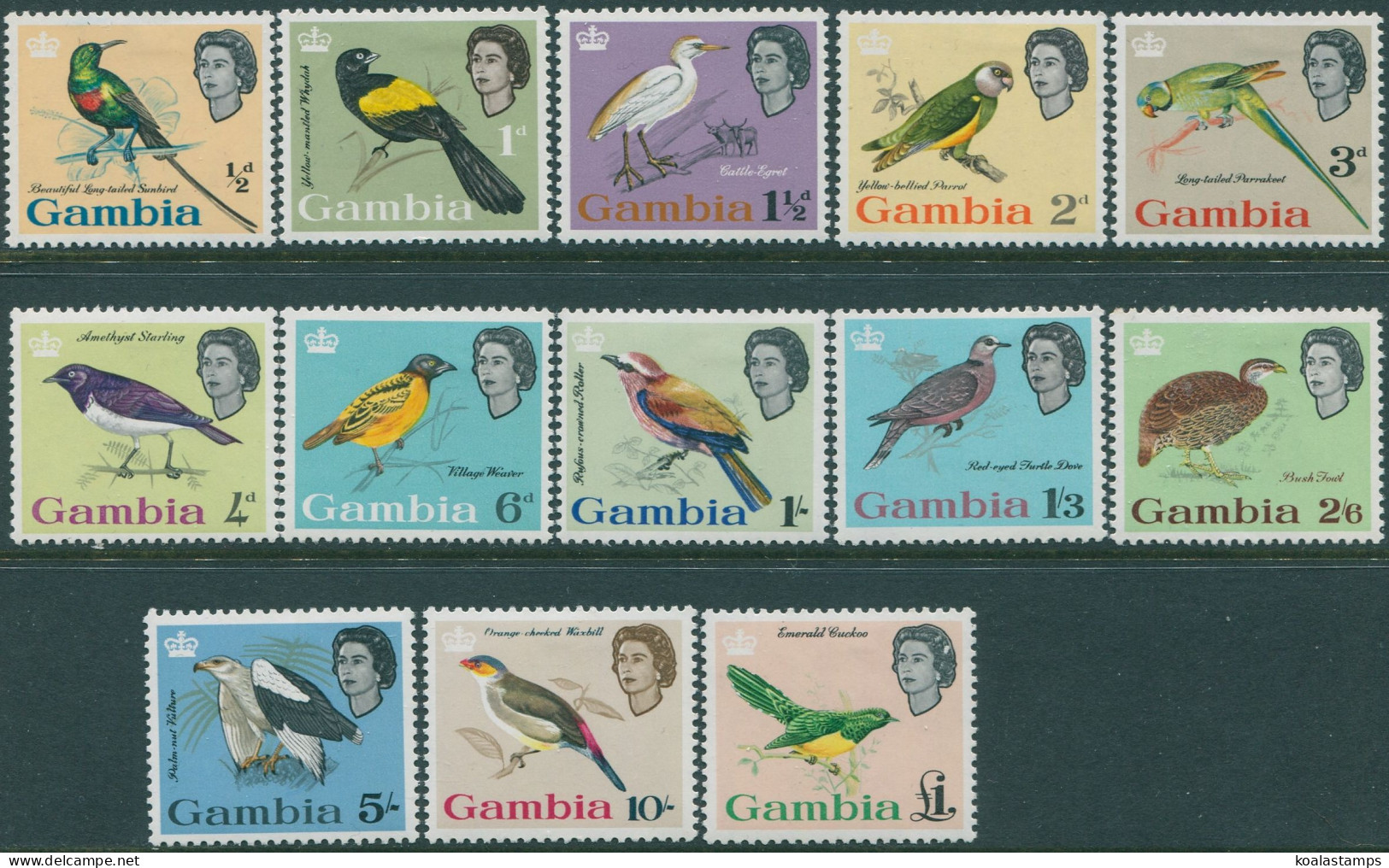 Gambia 1963 SG193-205 Birds Set MLH - Gambie (1965-...)