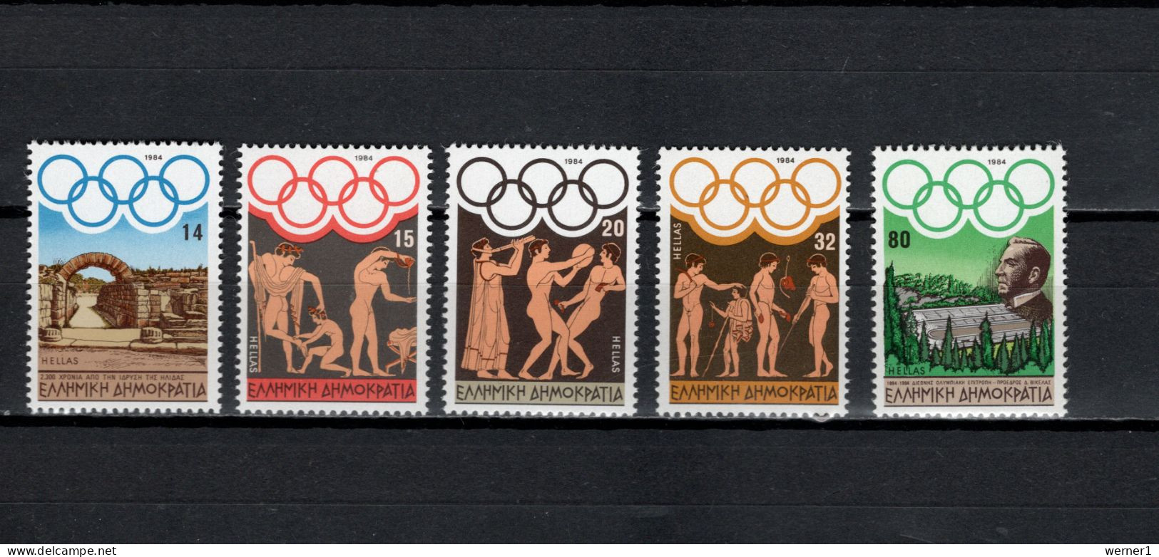 Greece 1984 Olympic Games Los Angeles, Set Of 5 MNH - Summer 1984: Los Angeles