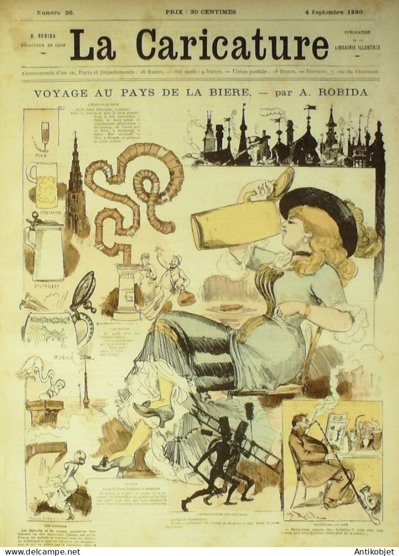 La Caricature 1880 N°  36 Voyage Au Pays De La Bière Robida Quidam Morland - Revues Anciennes - Avant 1900