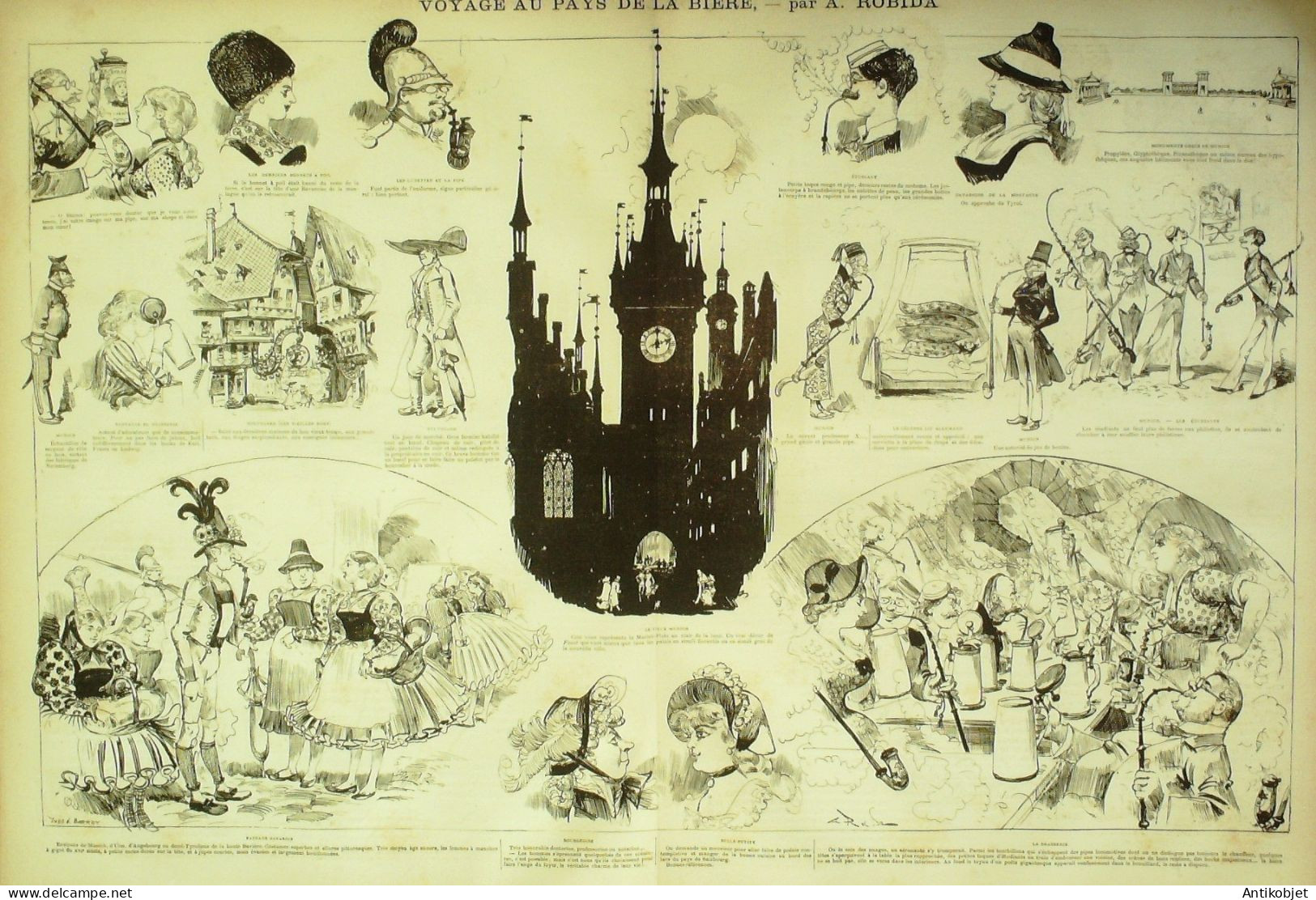 La Caricature 1880 N°  36 Voyage Au Pays De La Bière Robida Quidam Morland - Revues Anciennes - Avant 1900