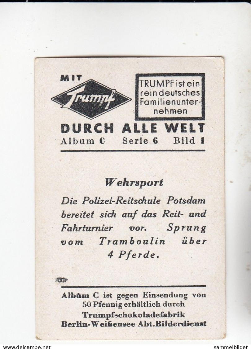 Mit Trumpf Durch Alle Welt  Wehrsport Polizei - Reitschule Potsdam Sprung über 4 Pferde C Serie 6 # 1 Von 1934 - Andere Merken