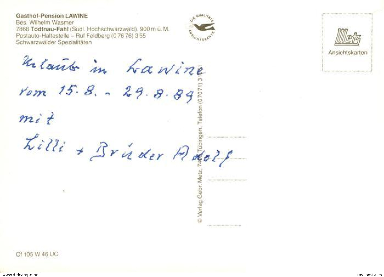 73927766 Fahl_Feldberg Gasthof Pension Lawine - Todtnau