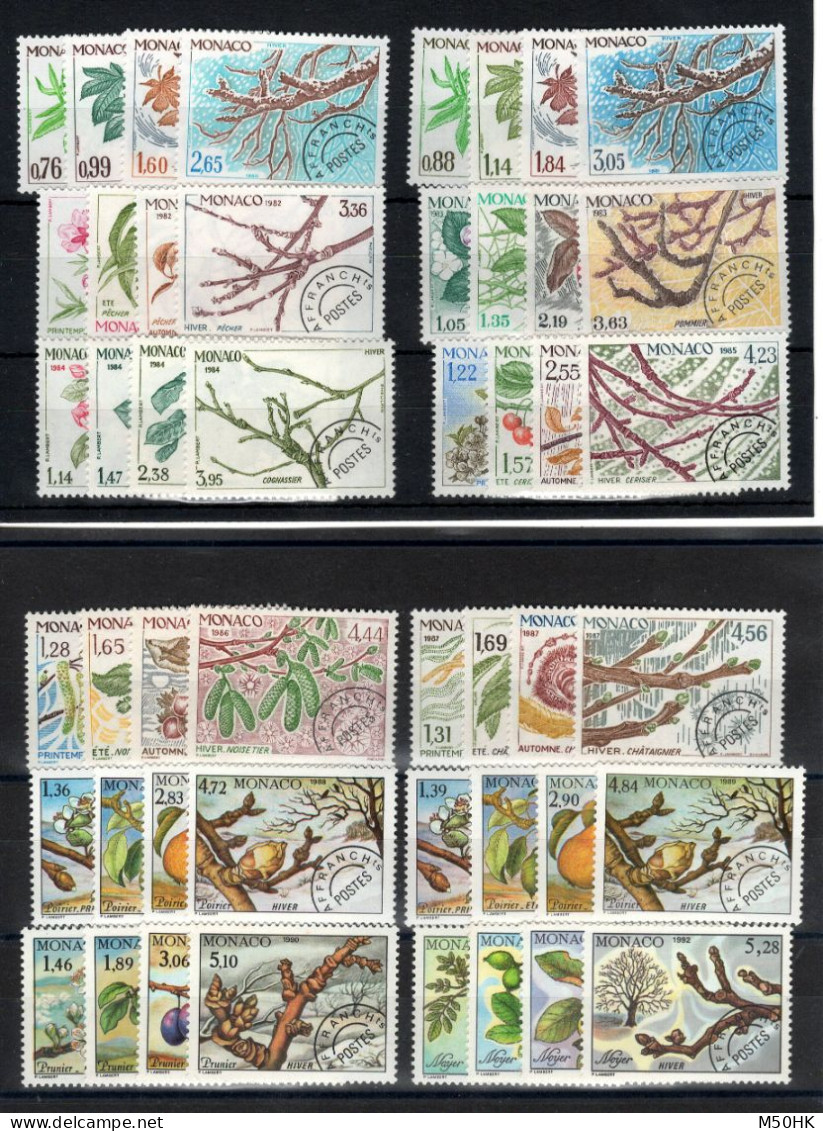 Monaco - Preos YV 66 à 113 N** MNH Luxe , Les 12 Séries Des Saisons , Complètes Cote 78 Euros - VorausGebrauchte