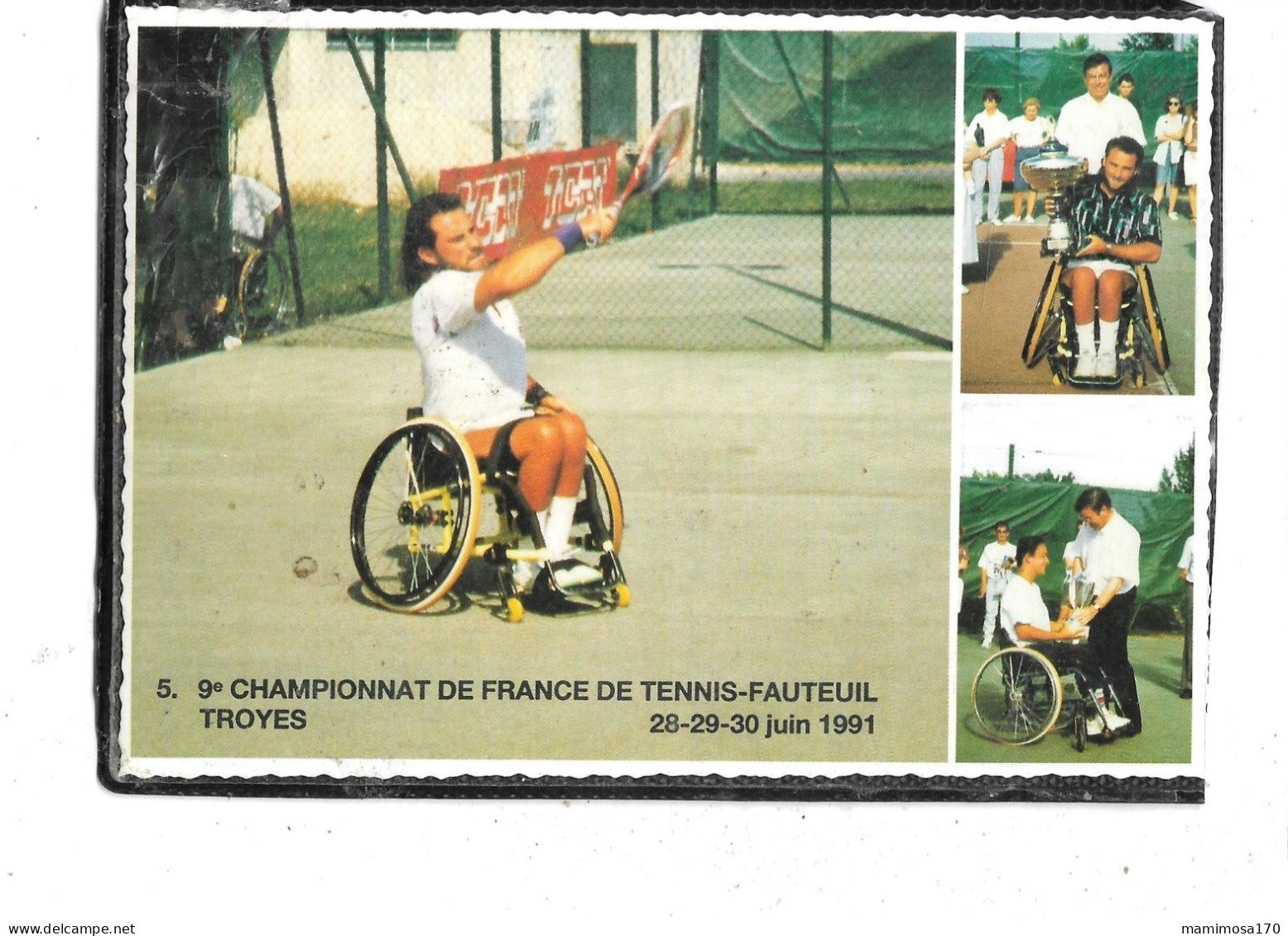 Théme-SPORT- TENNIS-FAUTEUIL- Une Vue Du Champion Laurent GIANMARTINI Au Championnat De TROYES En 1991 - Tenis