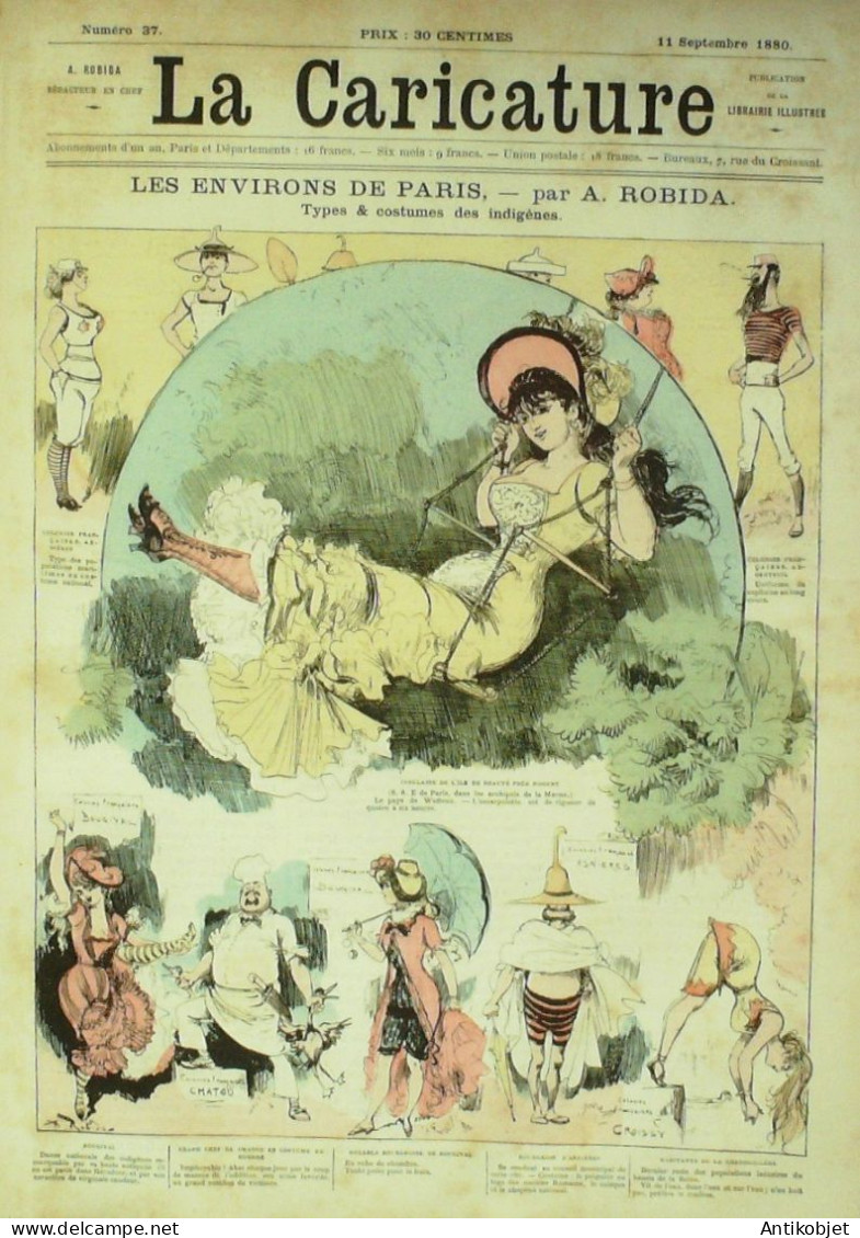 La Caricature 1880 N°  37 Environs De Paris Robida Draner Trick - Magazines - Before 1900