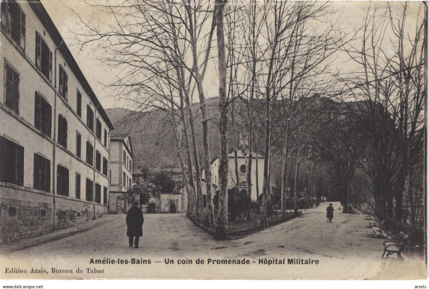FR66 AMELIE LES BAINS - AZAIS émail - Un Coin De Promenade - Hôpital Militaire - Animée - Belle - Amélie-les-Bains-Palalda