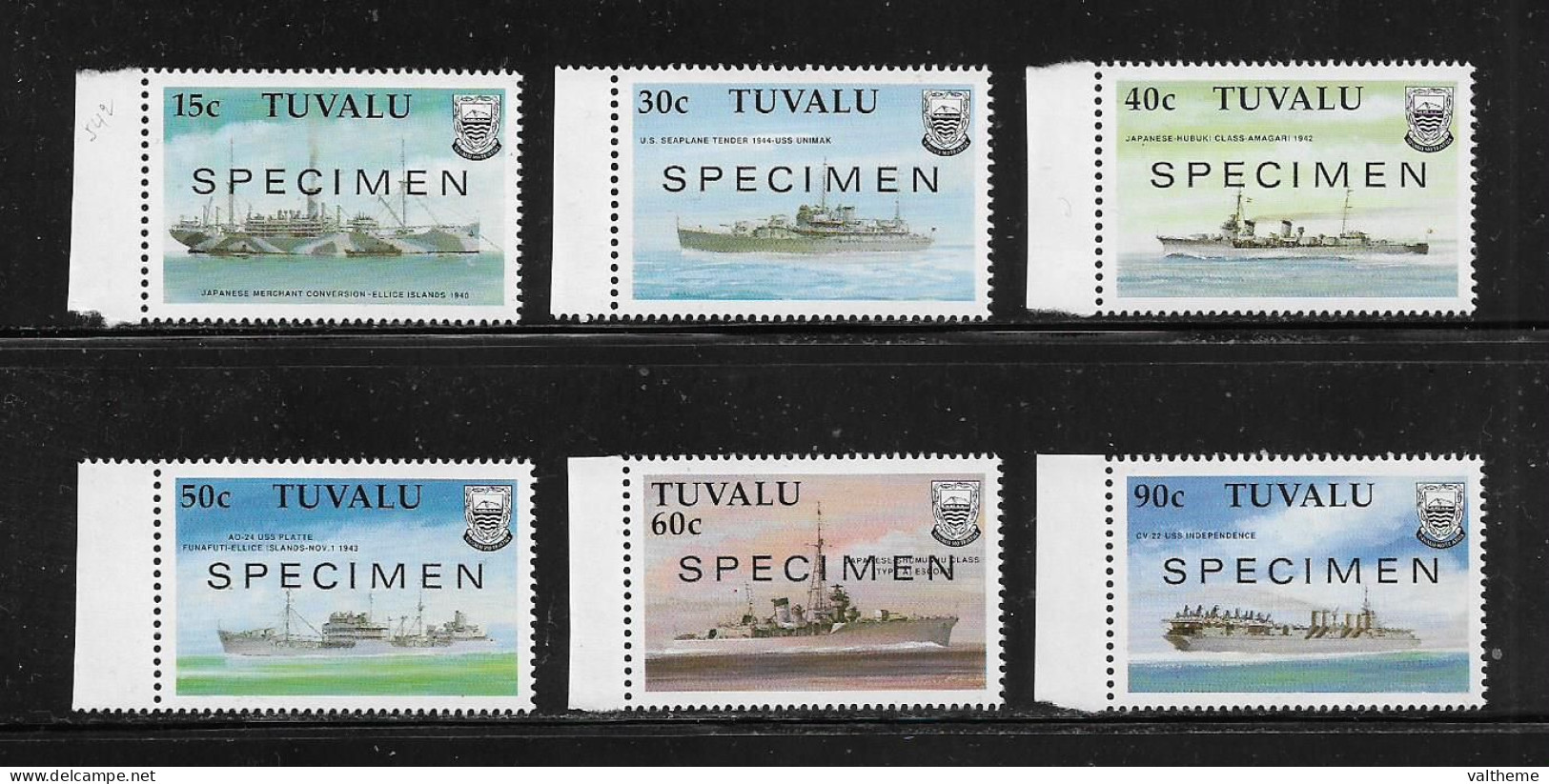 TUVALU  ( DIV - 390 )   1990  N° YVERT ET TELLIER  N°  542/547     N**  SPECIMEN - Tuvalu (fr. Elliceinseln)