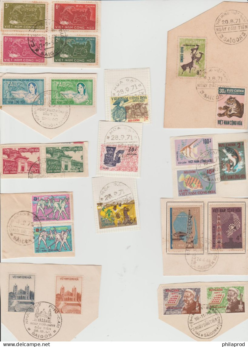 S.VIETNAM  Lot  18 Complete Sets  ON PIECE+ FDCancel - Viêt-Nam