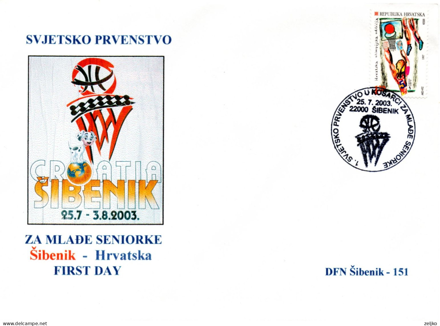 Croatia, Basketball, 1. World Championship For Junior Senior Women Sibenik 2003 - Pallacanestro