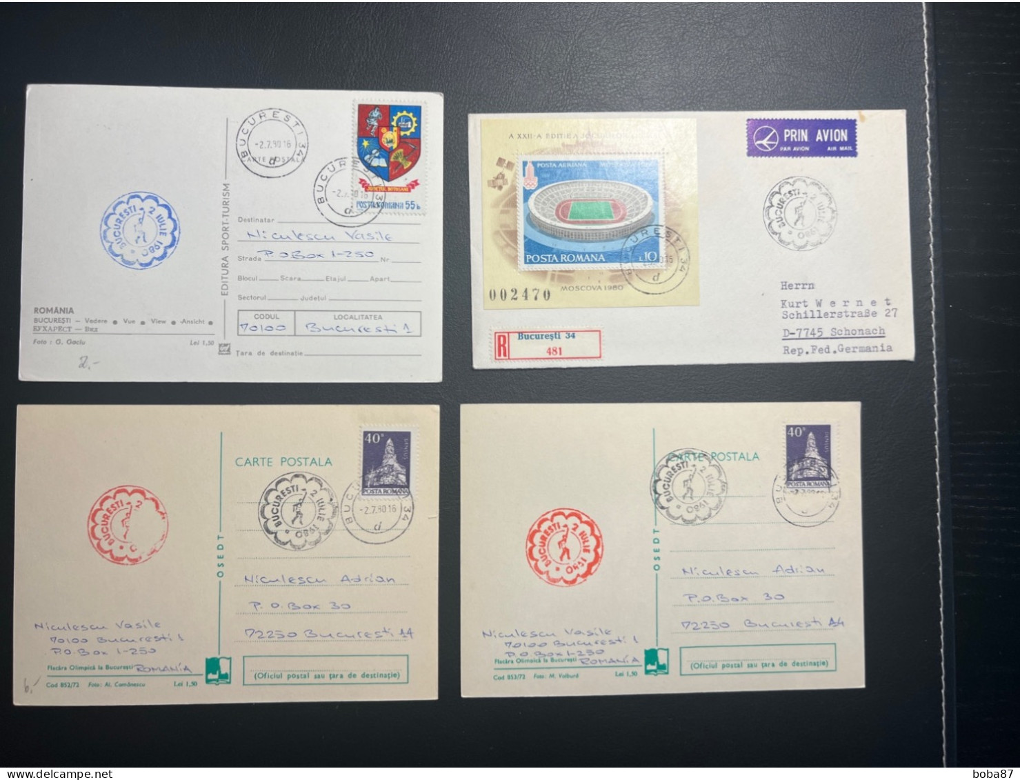 1980 MOSCOW SUMMER OLYMPICS  TORCH RELAY ROMANIA 35 RARE COVERS WITH CANCELATIONS - Ete 1980: Moscou