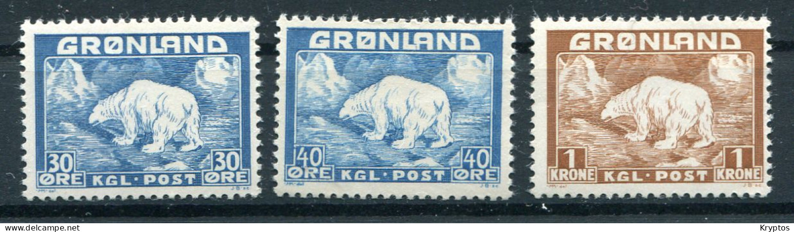 Greenland 1938-46. Polar Bear. Complete Set - MINT (NH)** - Neufs