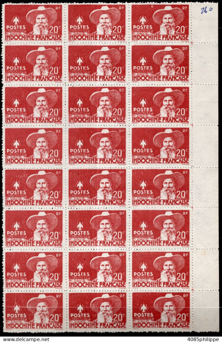 INDOCHINE Timbres-poste N°260** X 24 Neufs Sans Charnières TB  Emis Sans Gomme Cote : 120€00 - Ungebraucht