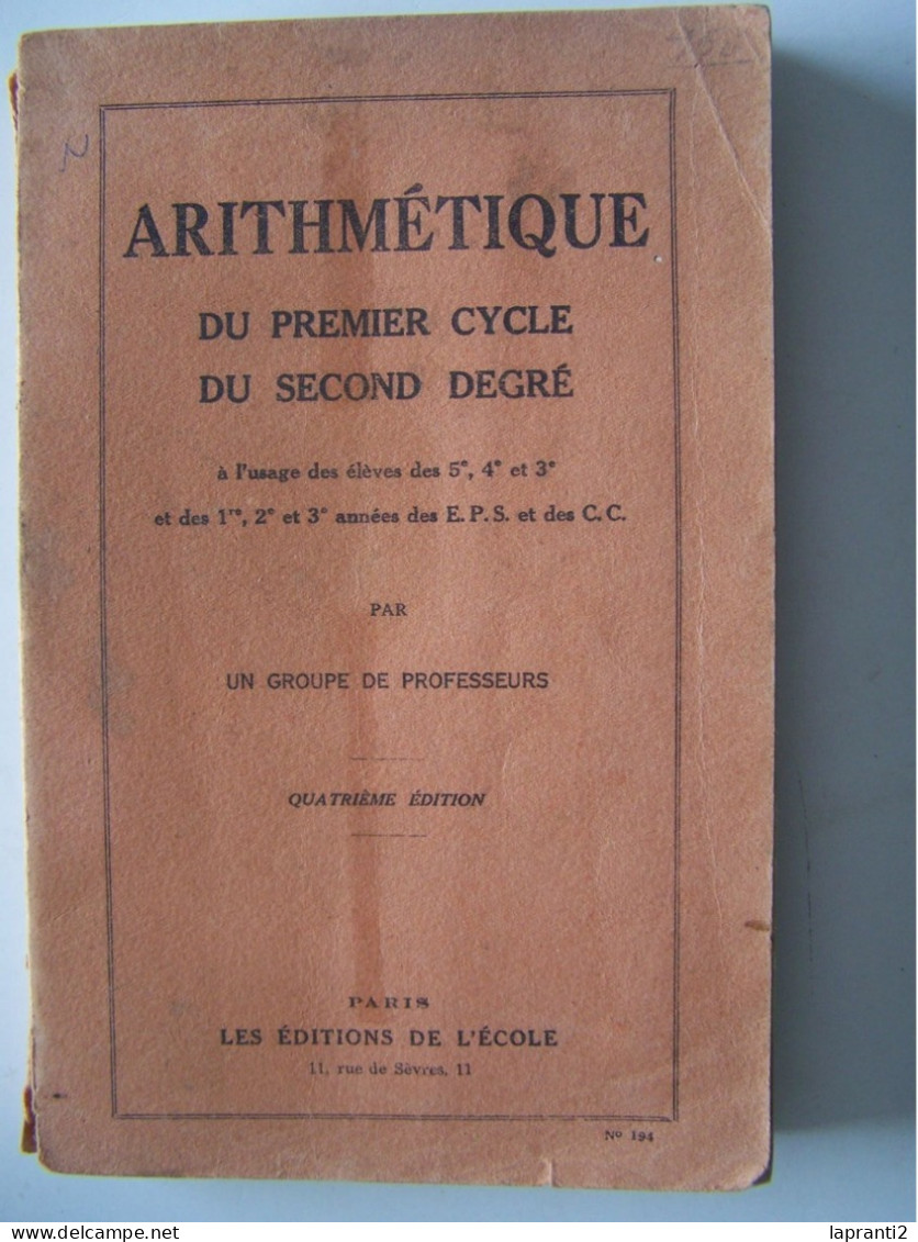 "ARITHMETIQUE DU PREMIER CYCLE & DU SECOND CYCLE" - 12-18 Jahre