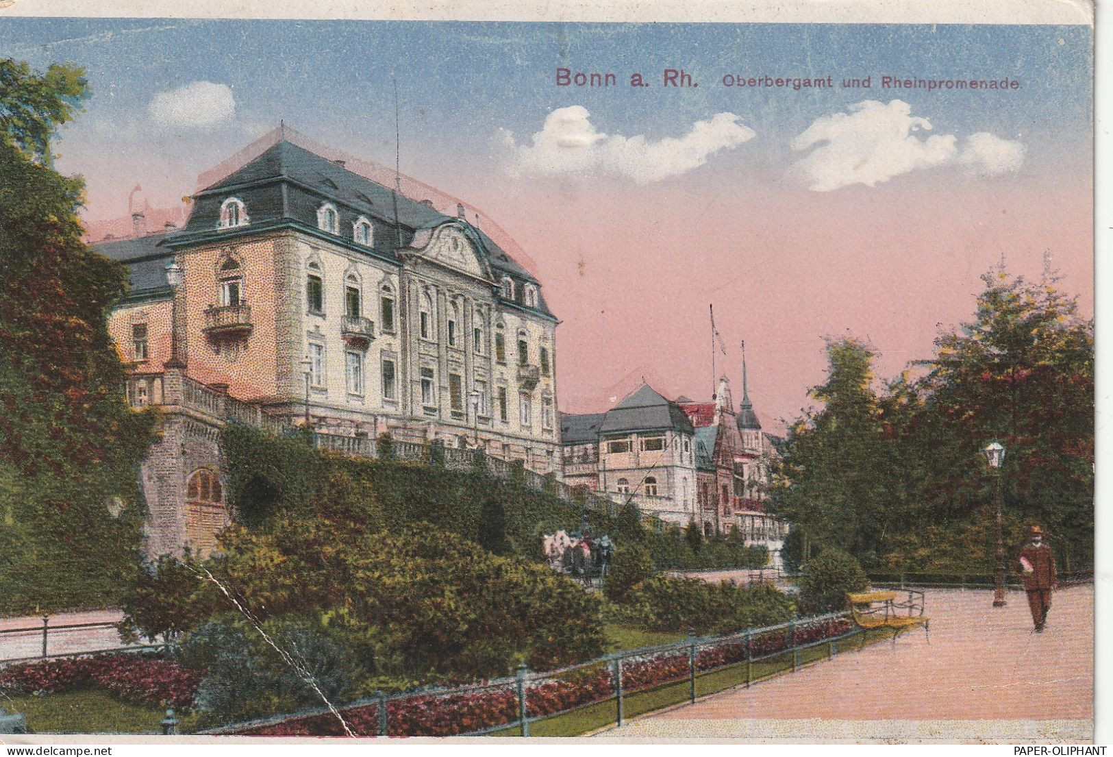 5300 BONN, Oberbergamt Und Rheinpromenade, 1920, Kl. Druckstelle - Bonn