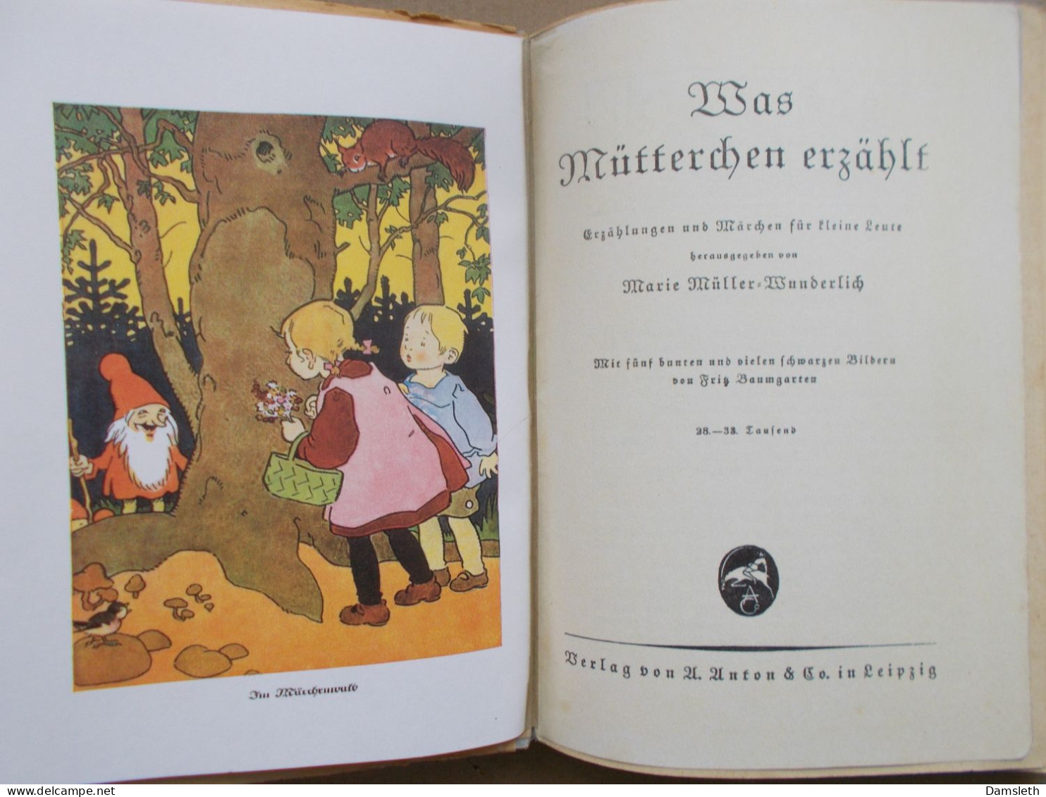 1935 Children's Book Fritz Baumgarten; Was Mütterchen Erzählt / Stories Told By Mother - Otros & Sin Clasificación