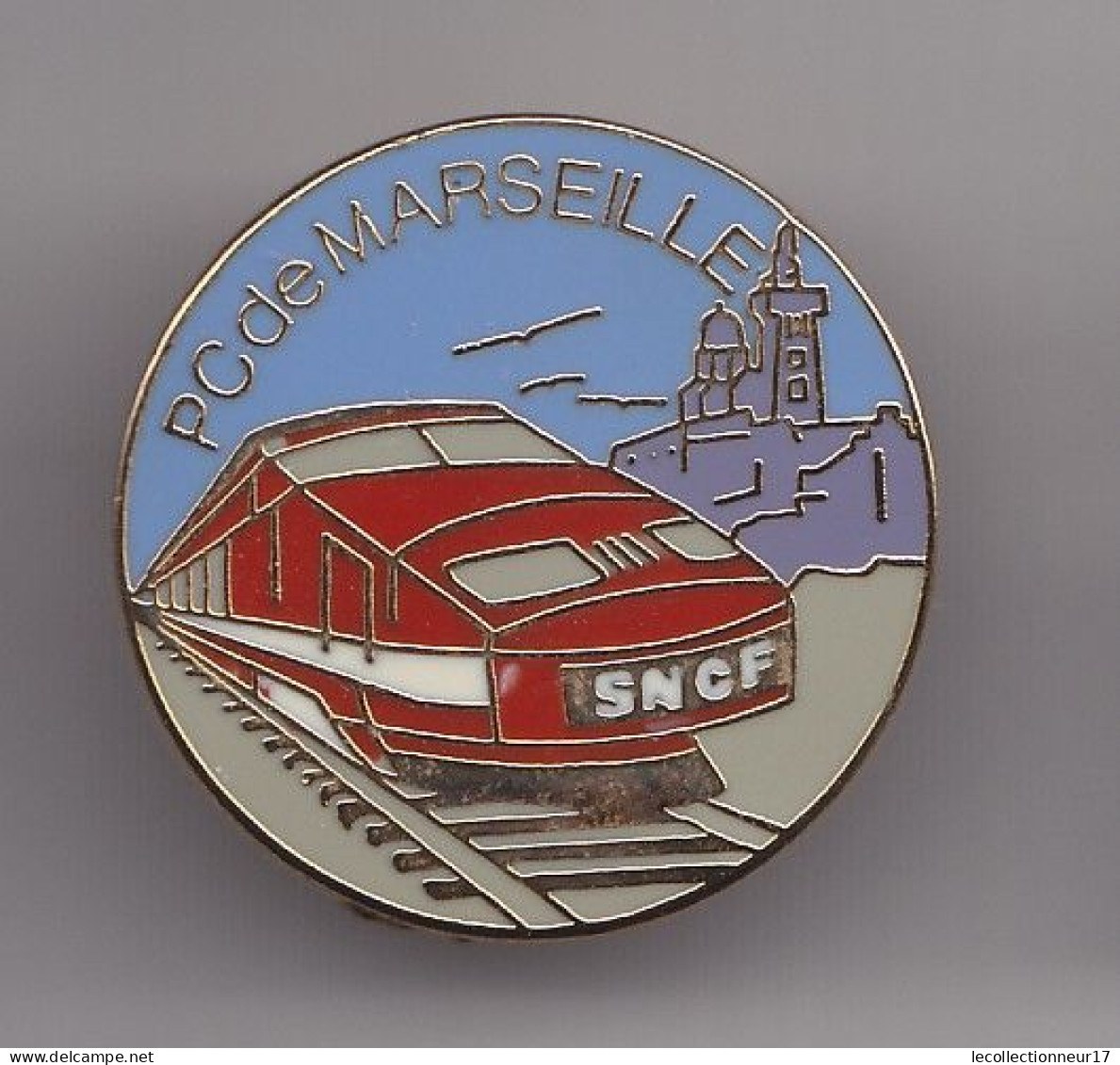 Pin's SNCF PC De Marseille TGV Rouge Réf 7740JL - Transport Und Verkehr