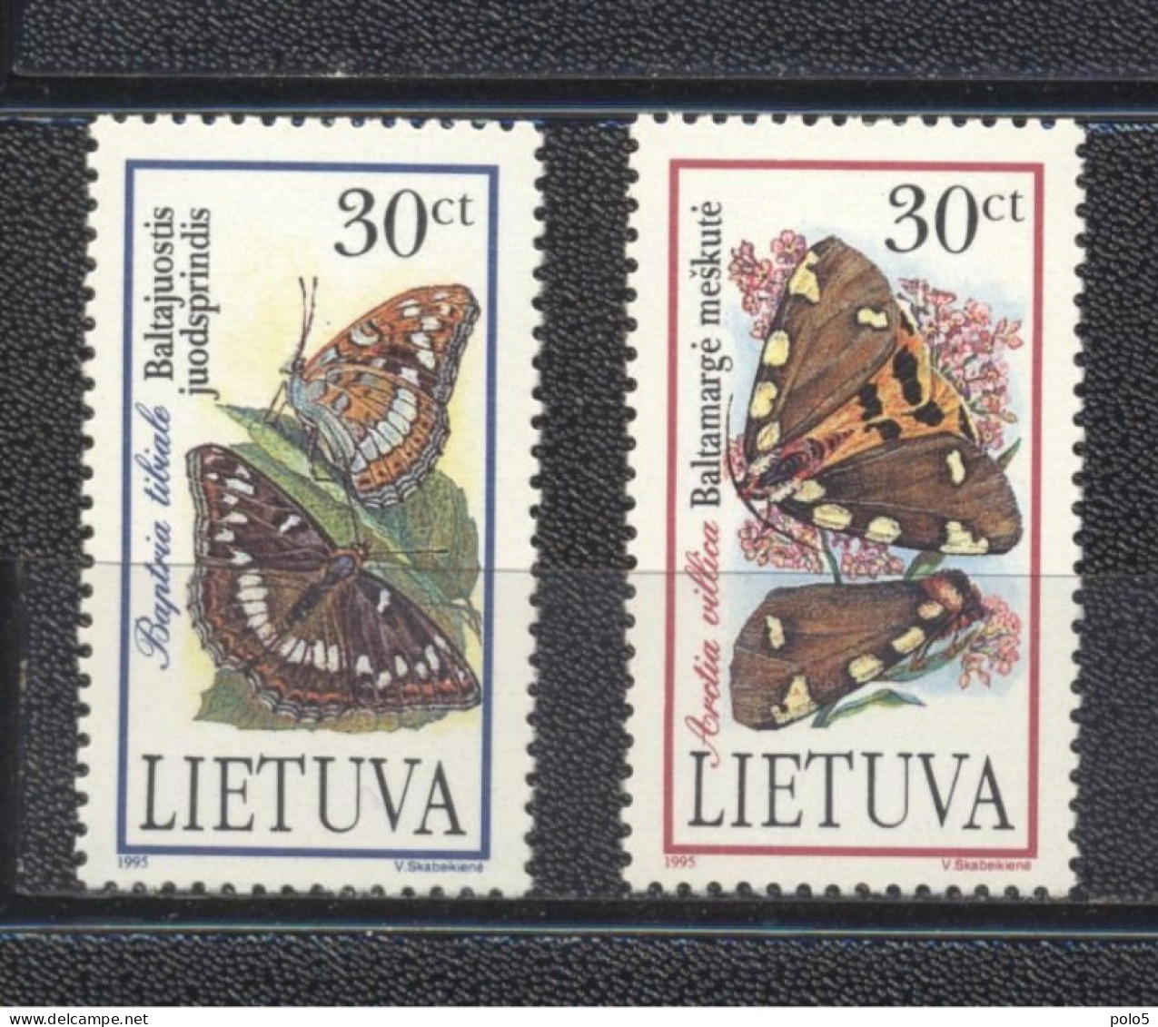 Lituania 1995- Butterflies And Moths In The Red Book Set (2v) - Lithuania