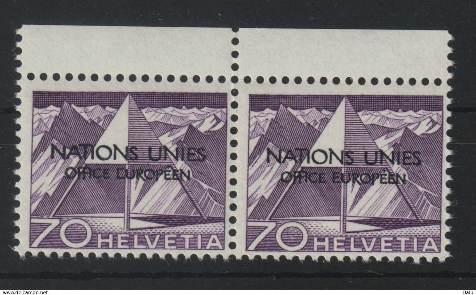 Schweiz ONU 1950 Michel Nr. 11 PF I **, Plattenfehler C Statt E, Michel 130,-€, 3 Scans, Vereinte Nationen - Officials