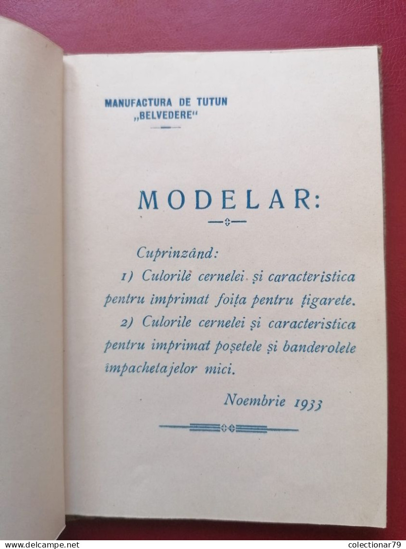 Romania Manufactura De Tutun Belvedere Modelar 14x10 Cm,34 Pag - Documentos