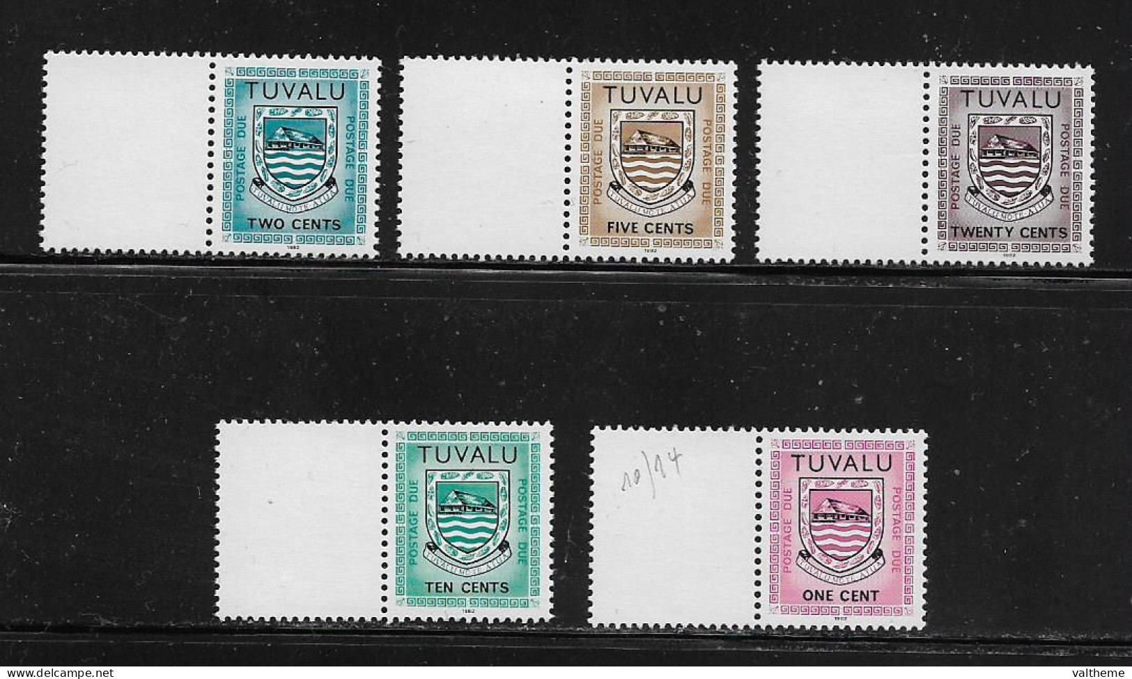 TUVALU  ( DIV - 397 )   1982  N° YVERT ET TELLIER   TAXE   N°  10/14      N** - Tuvalu (fr. Elliceinseln)