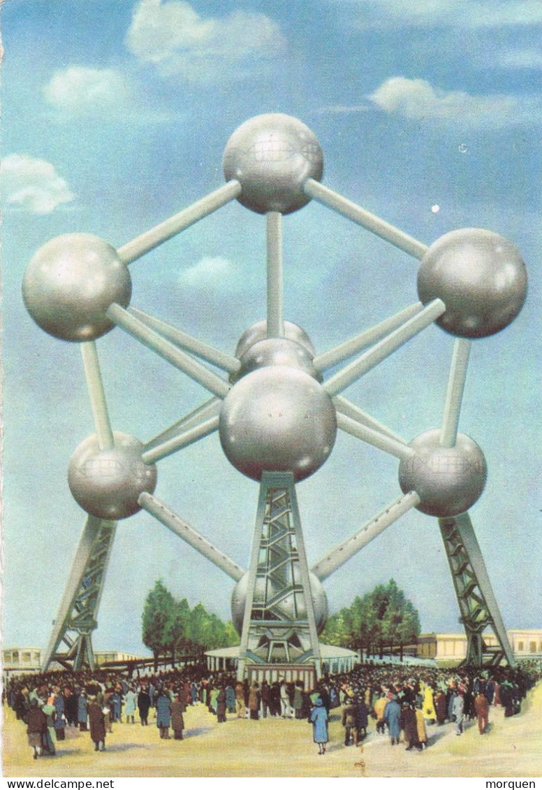 54888. Postal BRUXELLES Exposition (Belgien) 1958. Vista ATOMIUM - Brieven En Documenten
