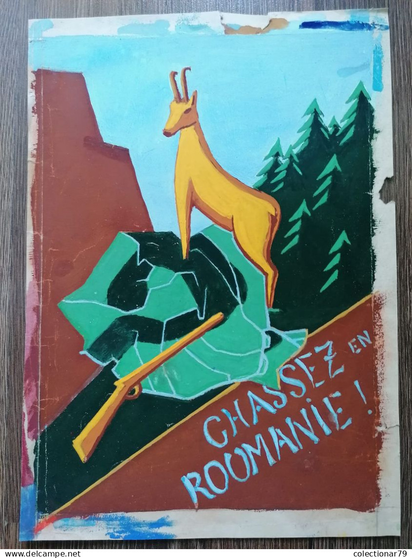 Romania promovare propaganda Lot doua proiecte afis Chassez en Roumanie