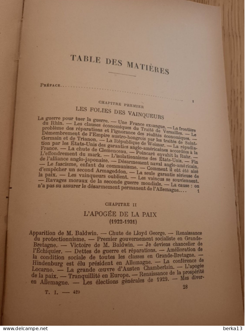 L'orage Approche-D'une Guerre à L'autre 1919-1939 CHURCHILL 1948 - War 1939-45