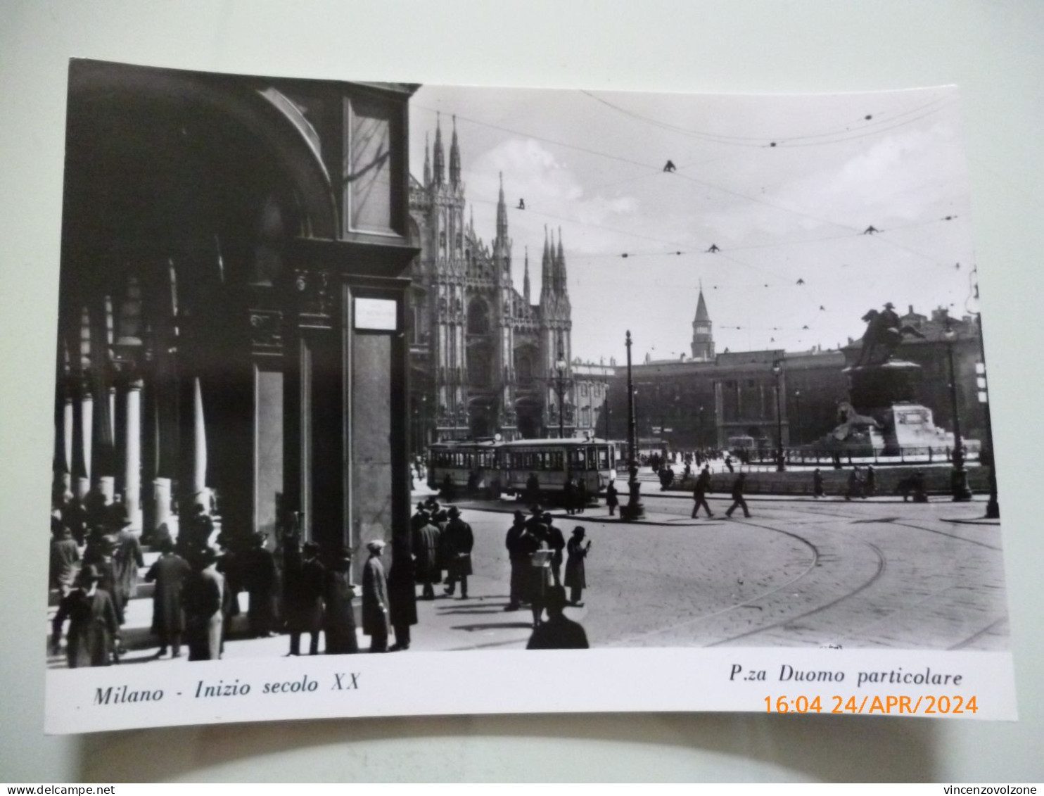 Cartolina "MILANO Inizio Secolo XX  P.za Duomo Particolare" Edizione Bromofoto Anni 1960 - Milano (Milan)