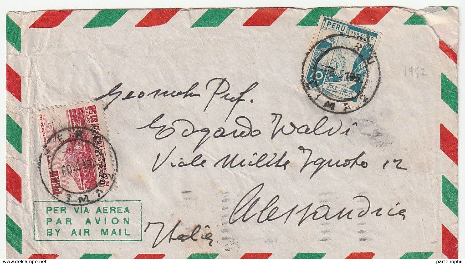 Peru 1952 -  Postgeschichte - Storia Postale - Histoire Postale - Pérou