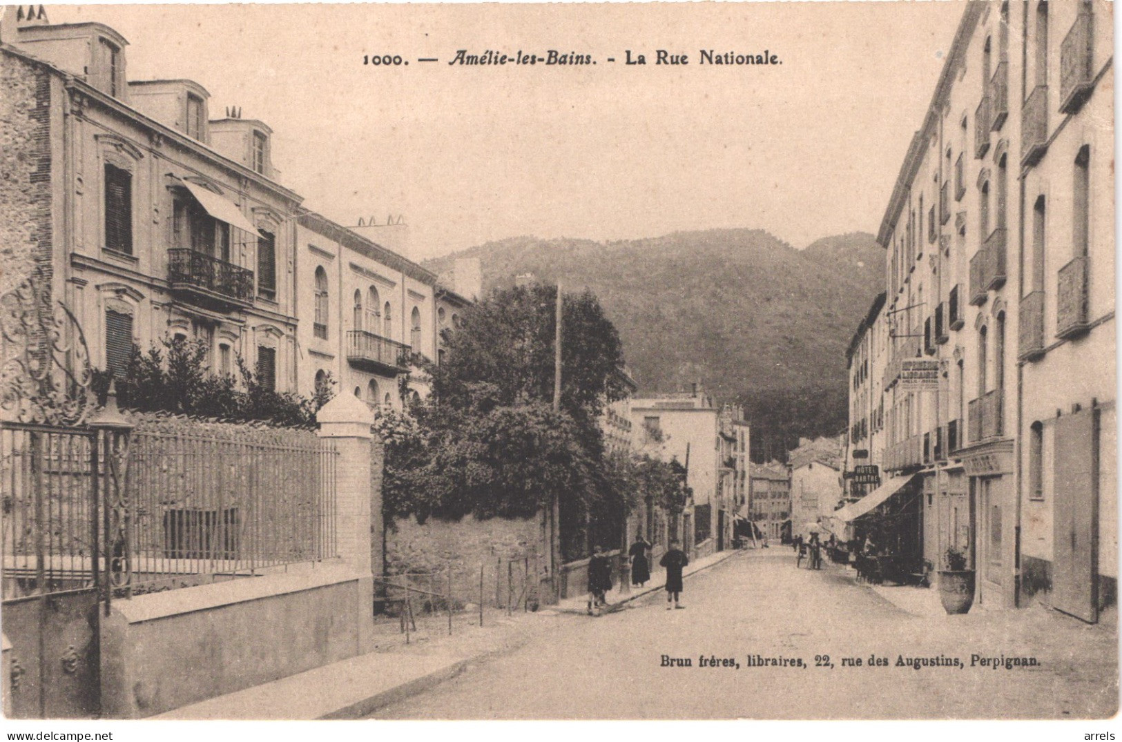 FR66 AMELIE LES BAINS - Brun 1000 - La Rue Nationale - Animée - Belle - Amélie-les-Bains-Palalda