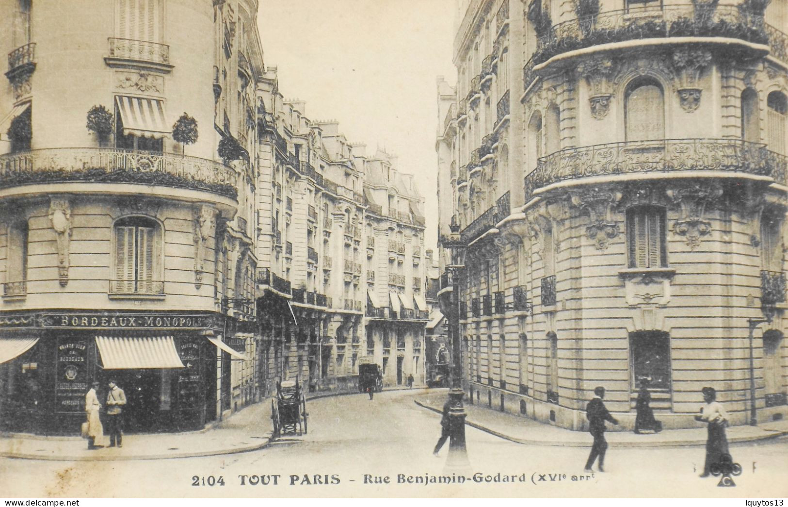 CPA. [75] > TOUT PARIS > N° 2104 - Rue Benjamin Godard - (XVIe Arrt.) - 1909 - Coll. F. Fleury - BE - District 16