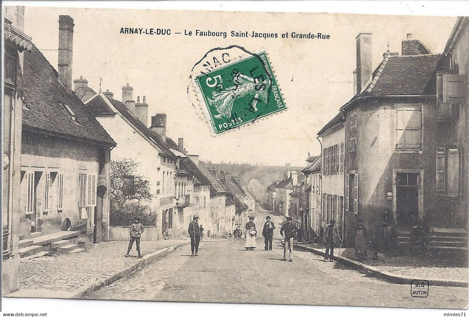 CPA  21 ARNAY LE DUC Le Faubourg Saint Jacques Et Grande Rue - Aignay Le Duc