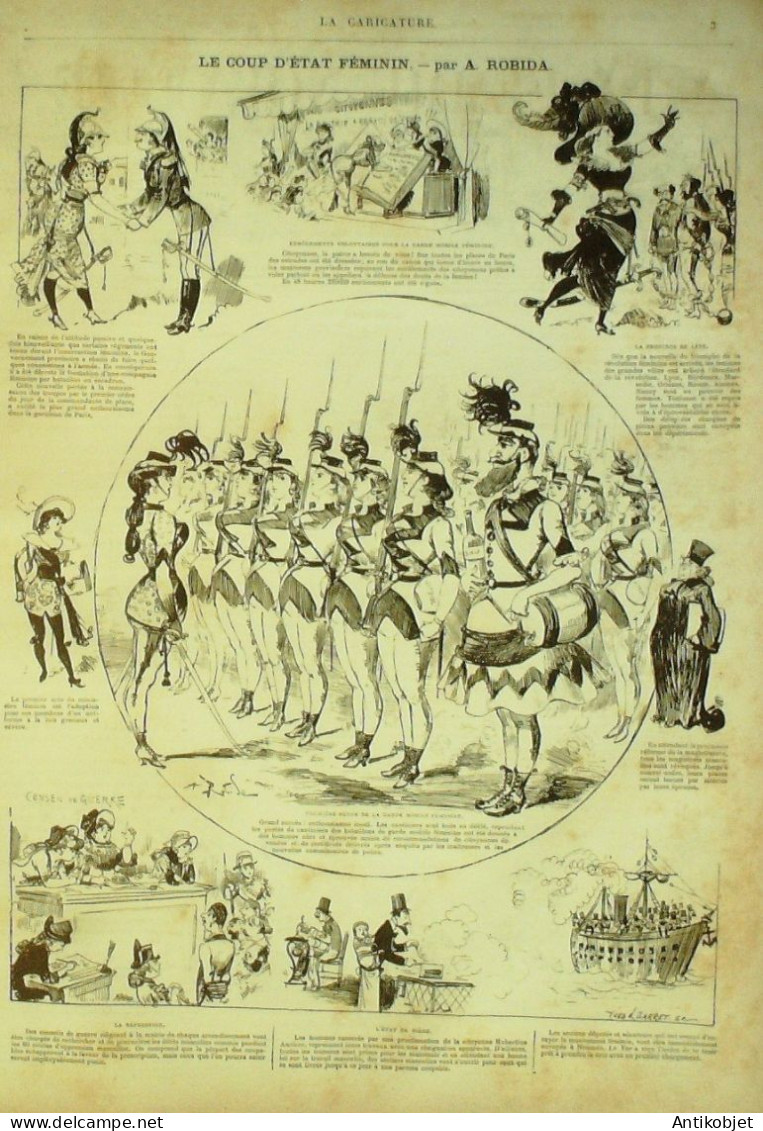 La Caricature 1880 N°  42 Coup D'Etat Féminin Robida - Magazines - Before 1900