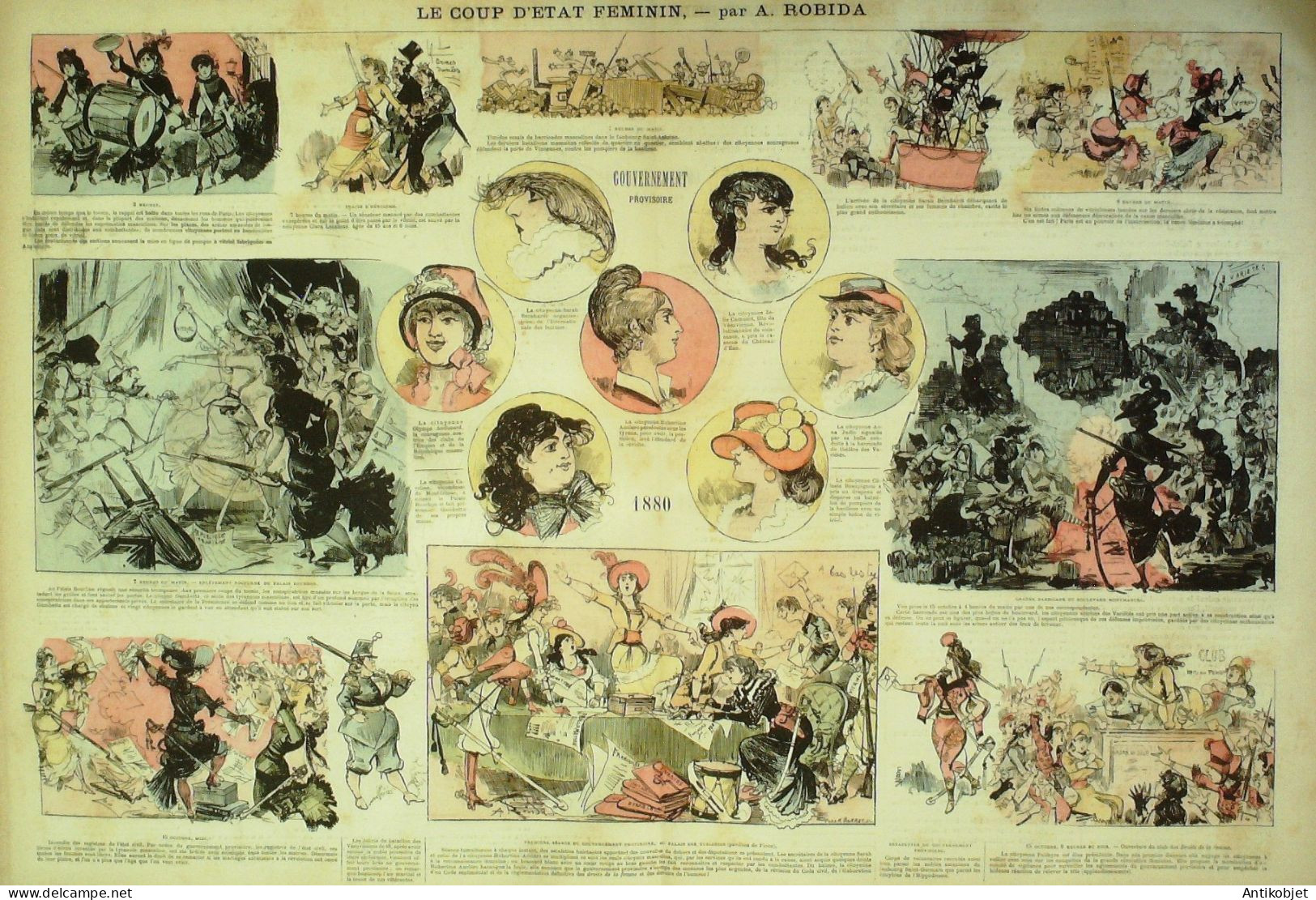 La Caricature 1880 N°  42 Coup D'Etat Féminin Robida - Magazines - Before 1900