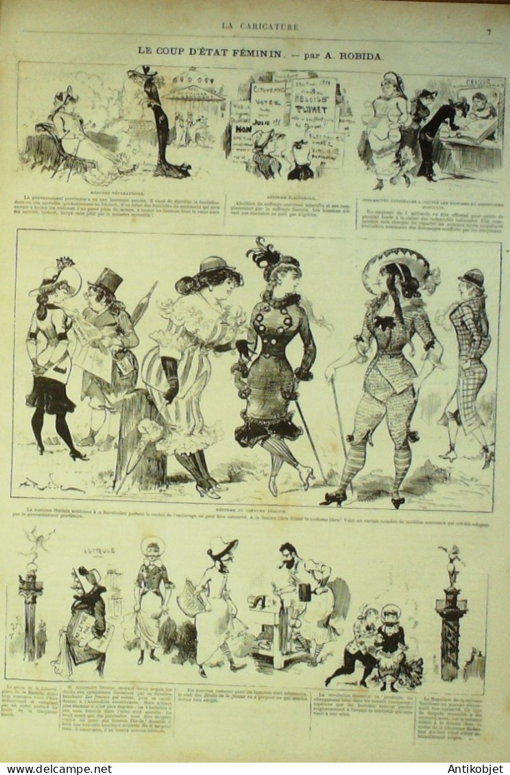La Caricature 1880 N°  42 Coup D'Etat Féminin Robida - Magazines - Before 1900
