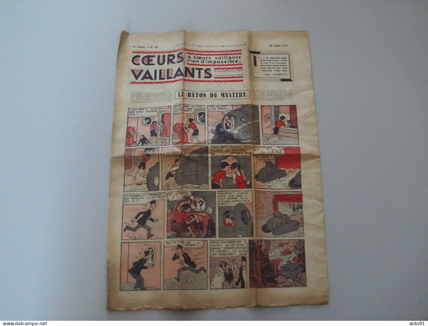 (Jo Et Zette, Tintin - Hergé.....) -  Lot De 4 Magazines  " COEUR VAILLANT "  N° 30, 40, 43 Et 44 (8ème Année - 1936) - Altri & Non Classificati