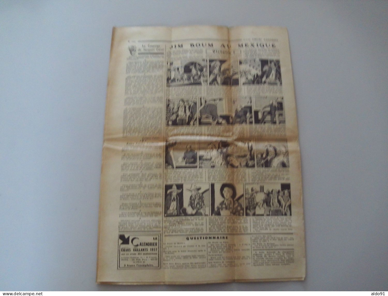 (Jo et Zette, Tintin - Hergé.....) -  Lot de 4 Magazines  " COEUR VAILLANT "  N° 30, 40, 43 et 44 (8ème année - 1936)