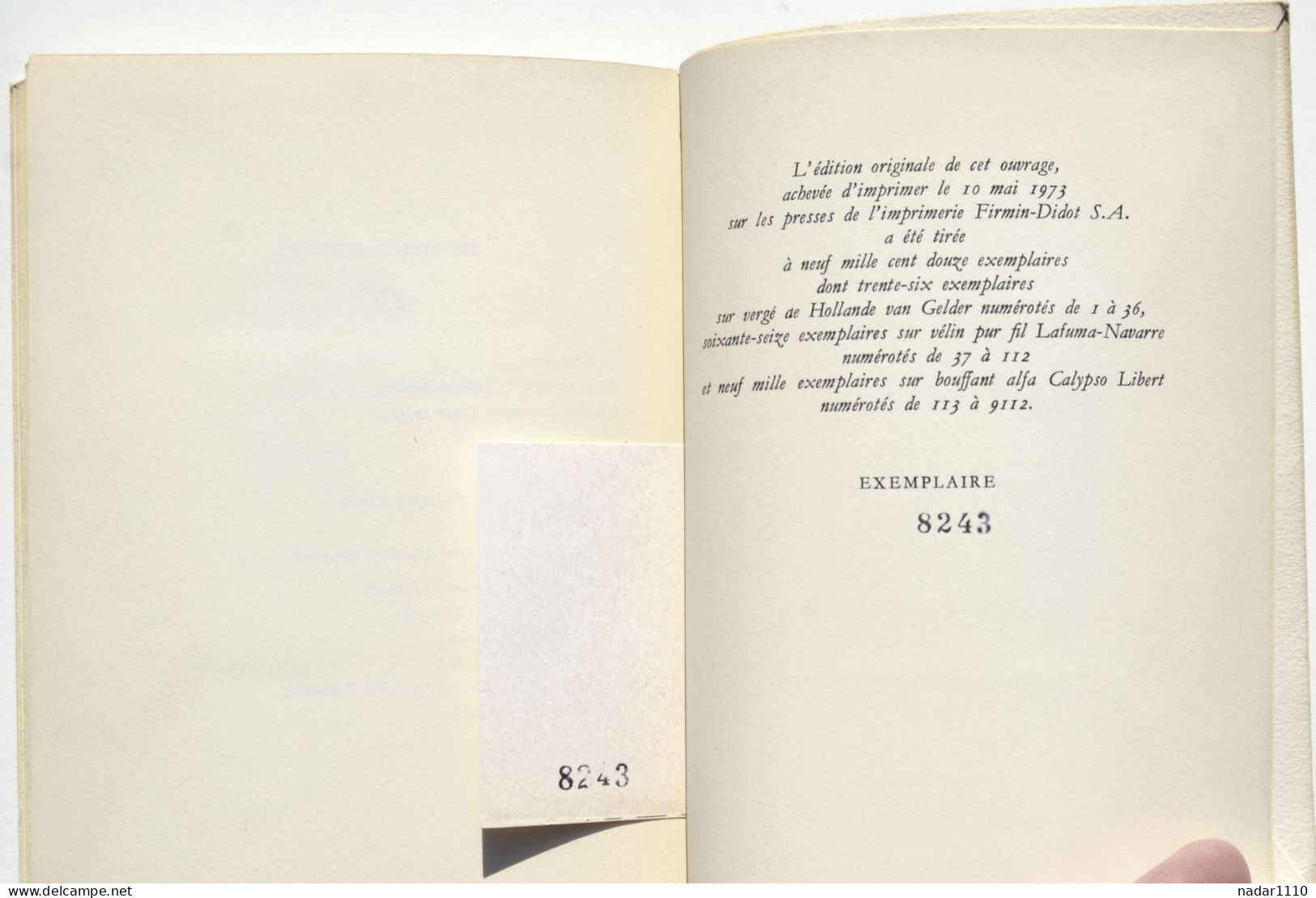 Poésie / Henri Michaux - Moments - Traversées du Temps - Gallimard EO 1973, tirage numéroté sur alfa bouffant