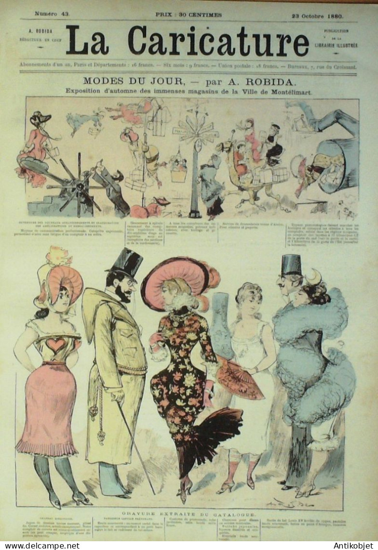 La Caricature 1880 N°  43 Modes Du Jour Robida Montéliumart Draner - Magazines - Before 1900