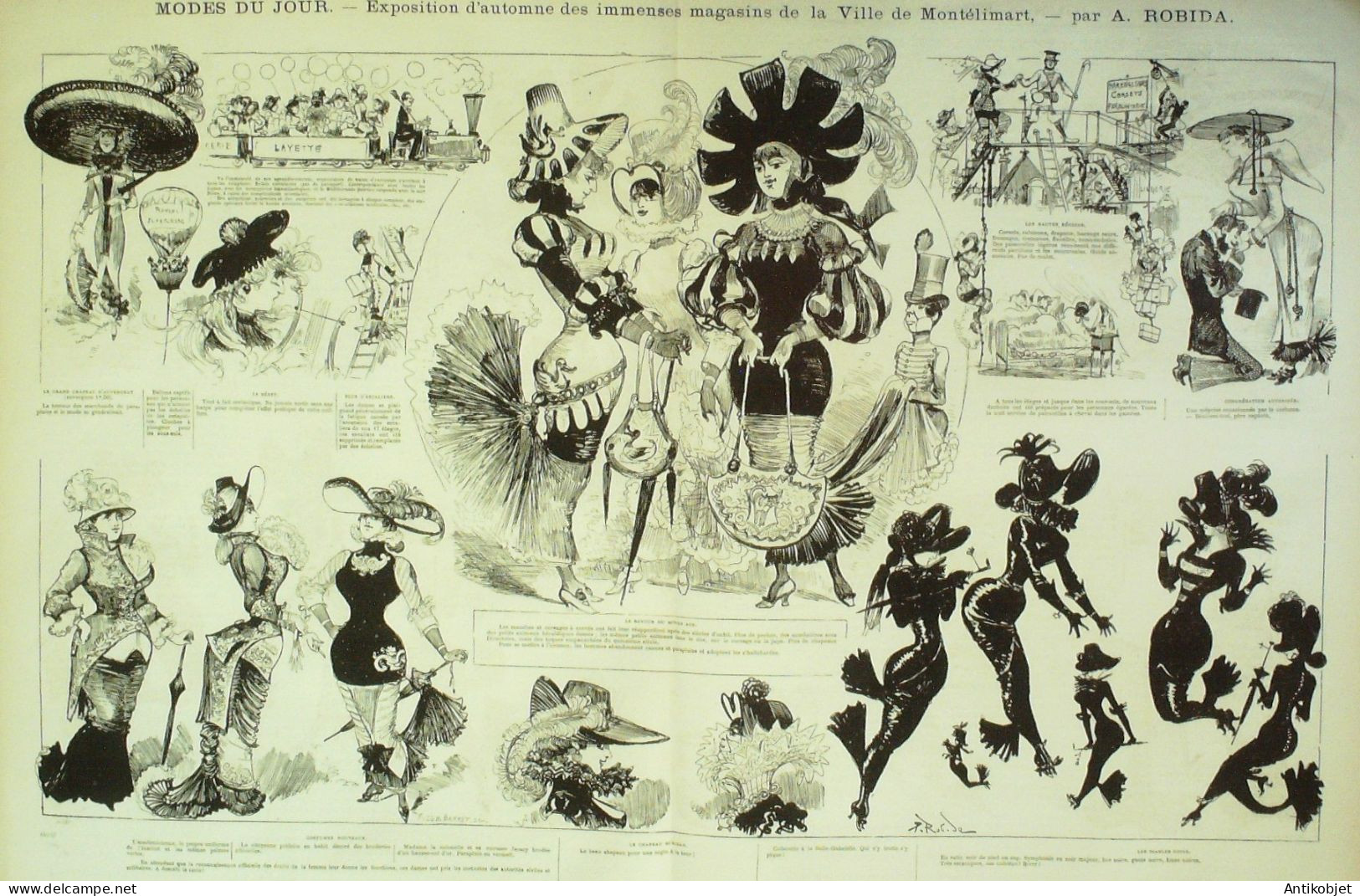 La Caricature 1880 N°  43 Modes Du Jour Robida Montéliumart Draner - Revues Anciennes - Avant 1900