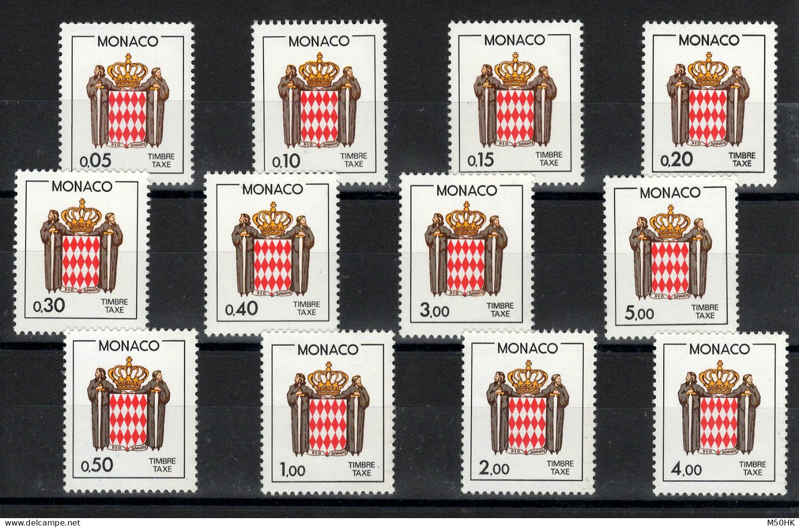 Monaco Taxe YV 75 à 86 N** MNH Luxe , Ecussons , Cote 10,45 Euros - Impuesto