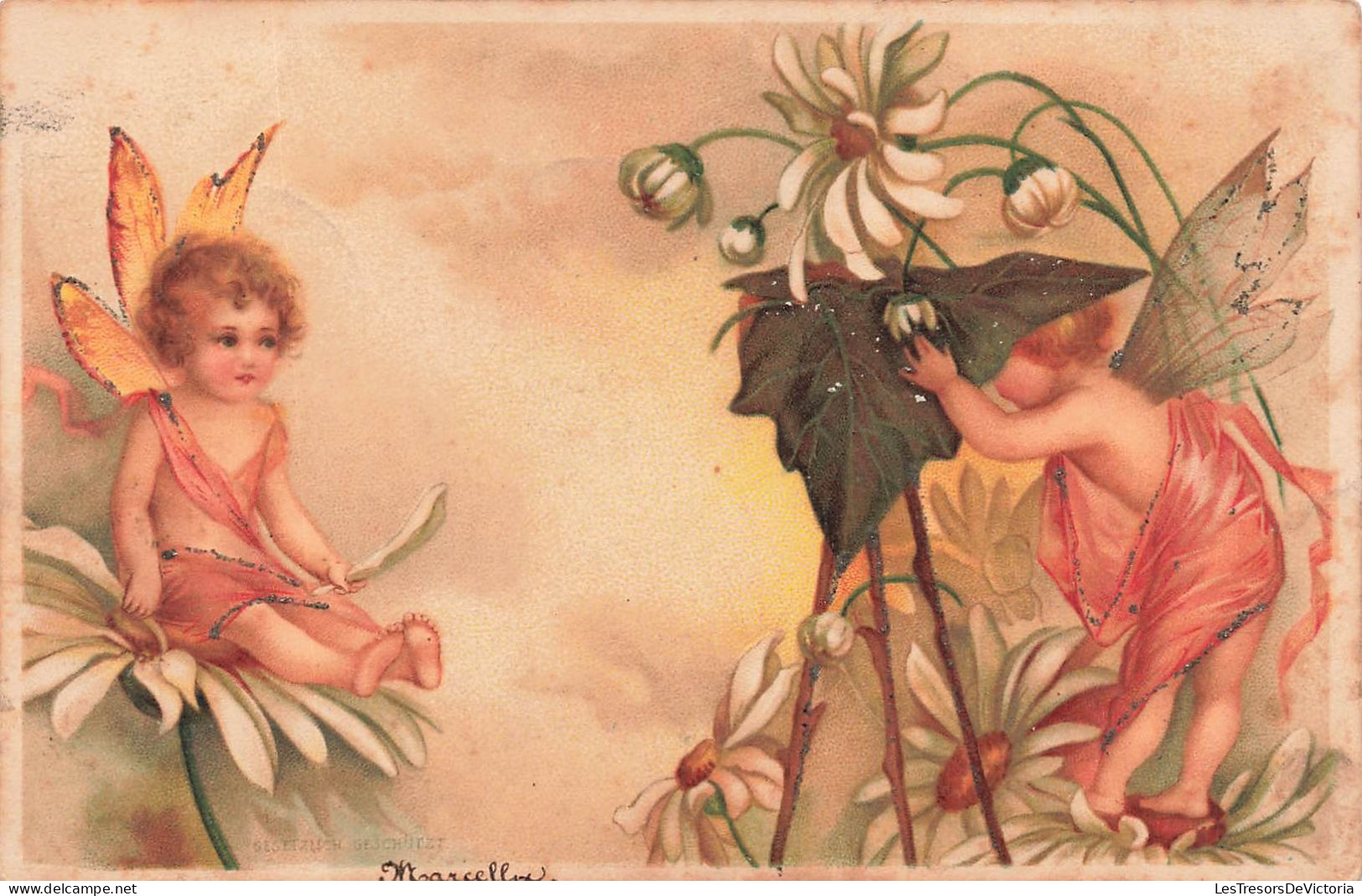 ILLUSTRATEURS - NON SIGNES - Enfants - Deux Enfants - Fleurs - Colorisé - Carte Postale Ancienne - Sin Clasificación