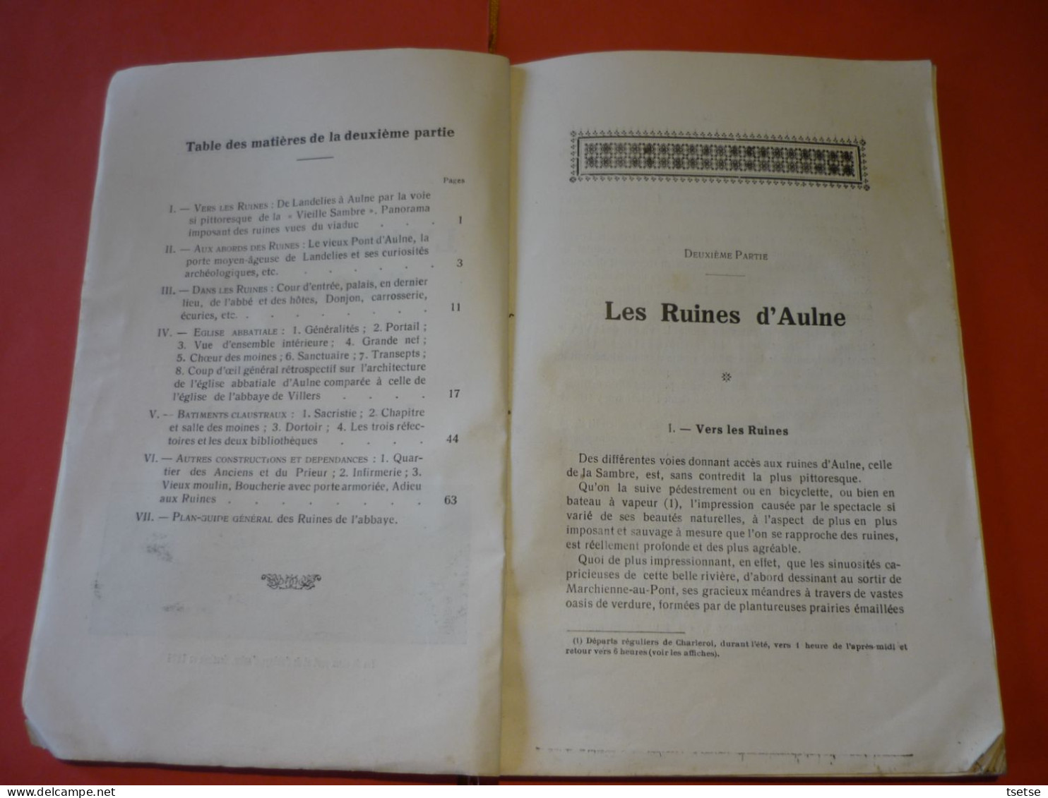 L'Abbaye D'Aulne-la-Riche - Les Ruines D'Aulne , Livre écrit Par Gustave Boulmont ... Vers 1920 - Thuin